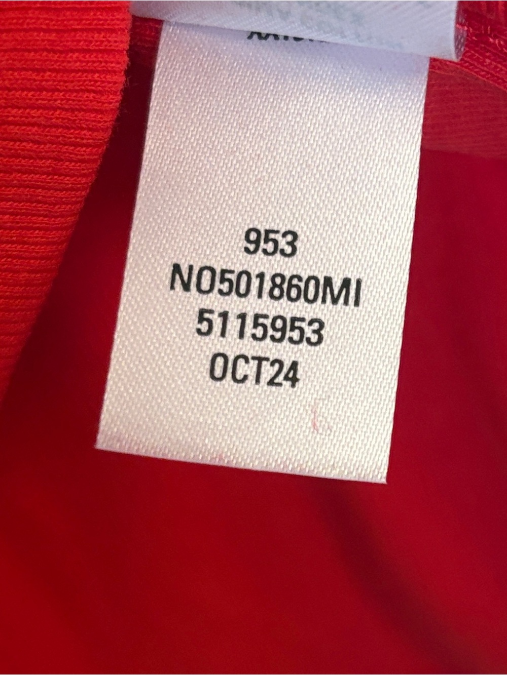 Nordstrom Red Ribbed Mock Neck Top 3/4 Sleeve Pima Cotton Large with Flaws - Picture 4 of 8